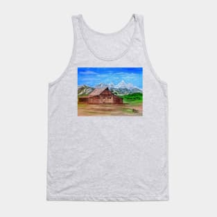 Barn at the Grand Teton Mountain Range Tank Top